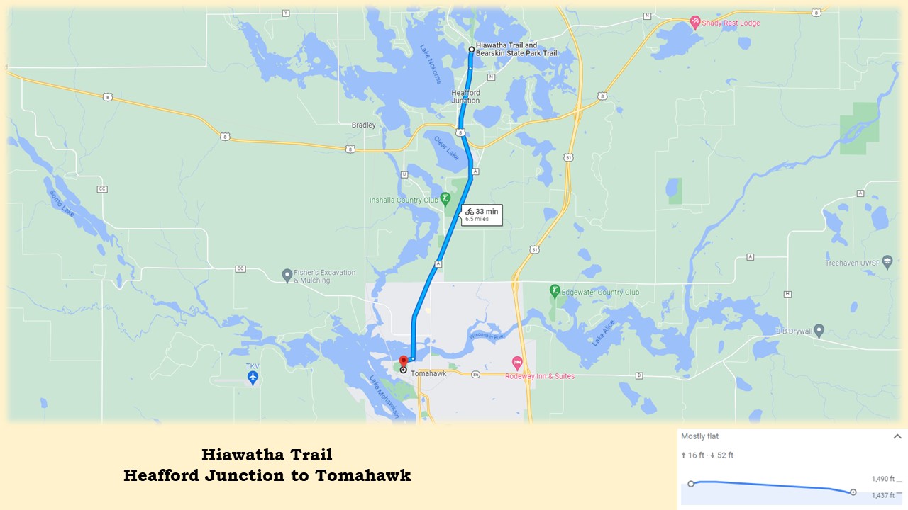 Hiawatha Trail: Heafford Junction to Tomahawk – Wisconsin Bike Trails